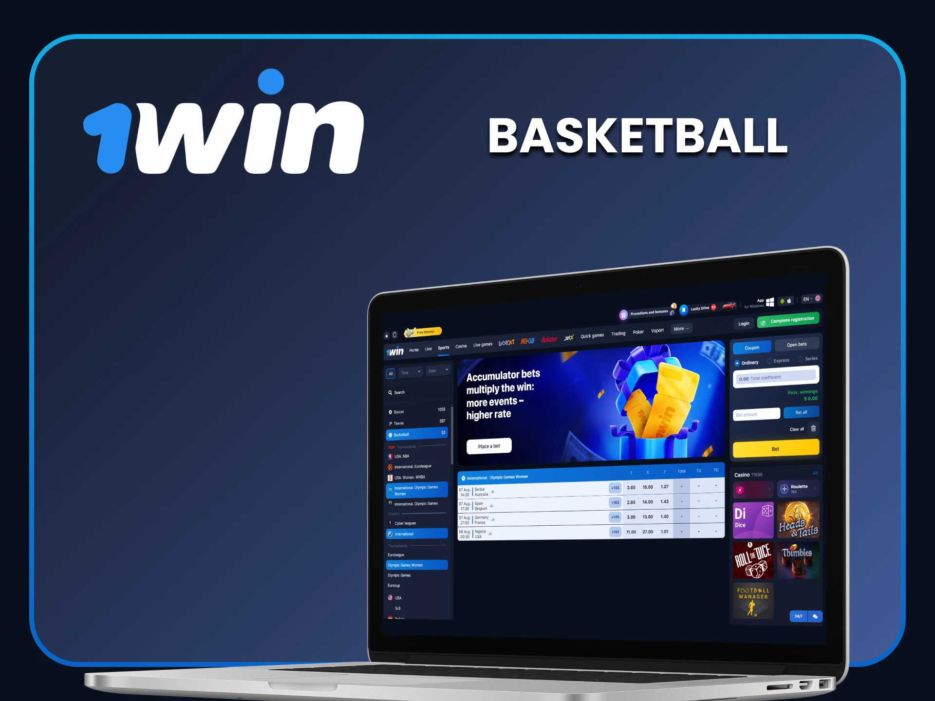 For sports betting from 1win, choose basketball.