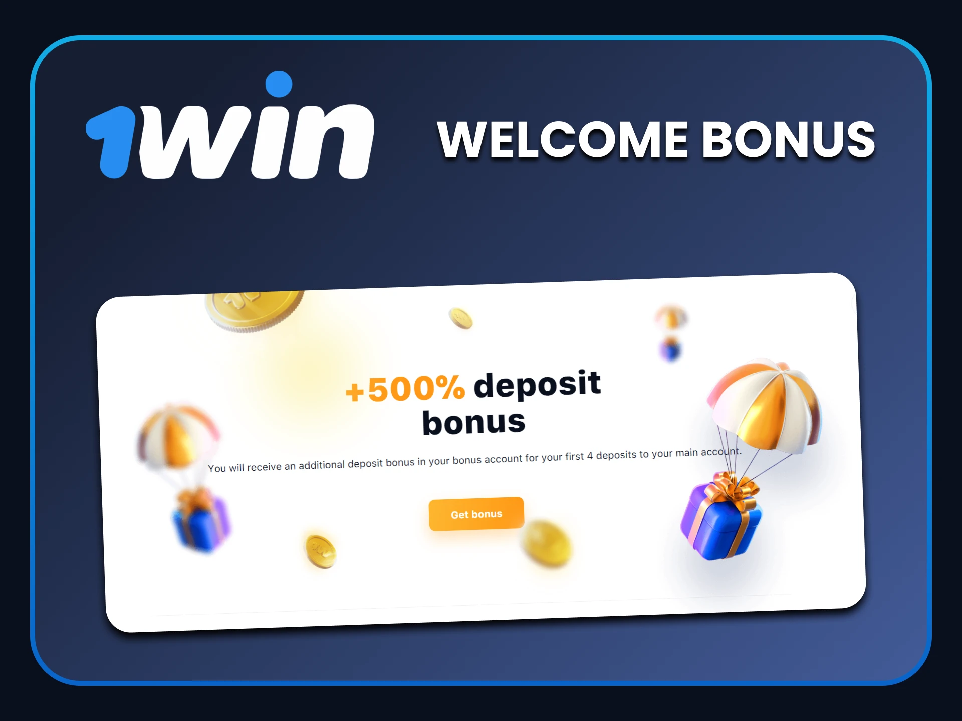 Claim your welcome bonus from 1win.