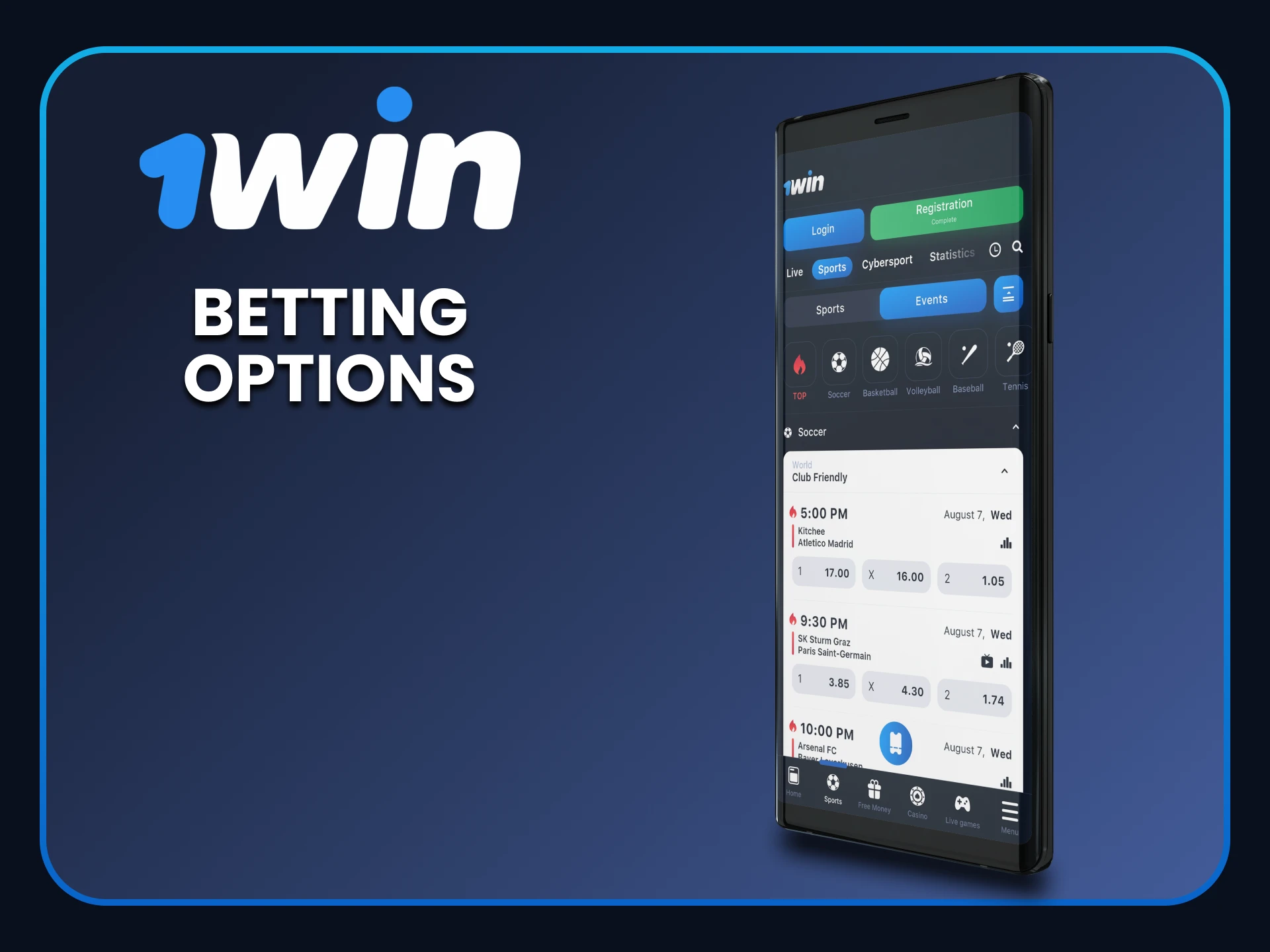 We will tell you how bets work in the 1win application.