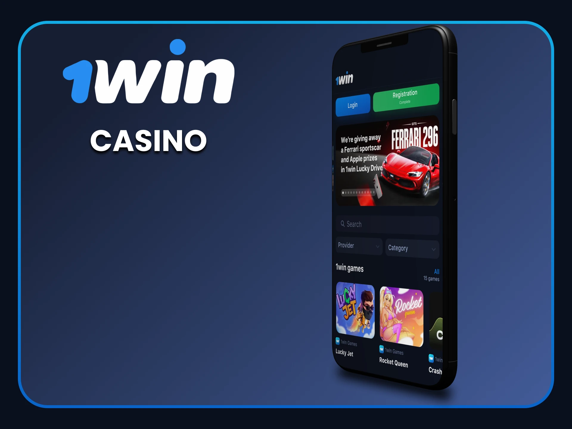 You can play in the casino using the 1win application.