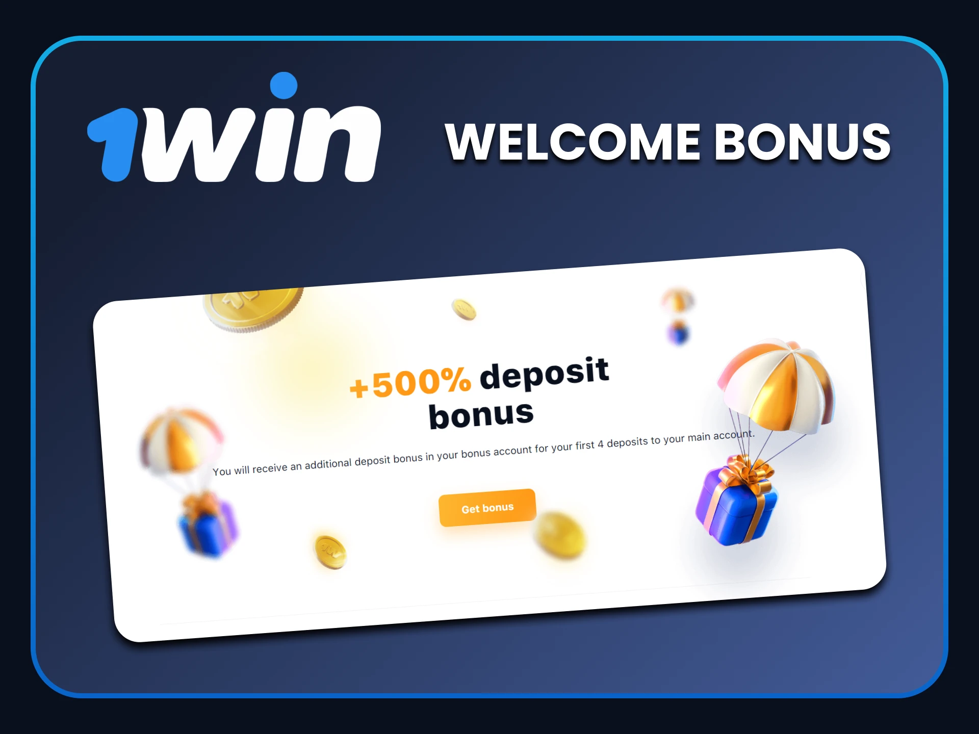 1win gives bonuses for casino games.