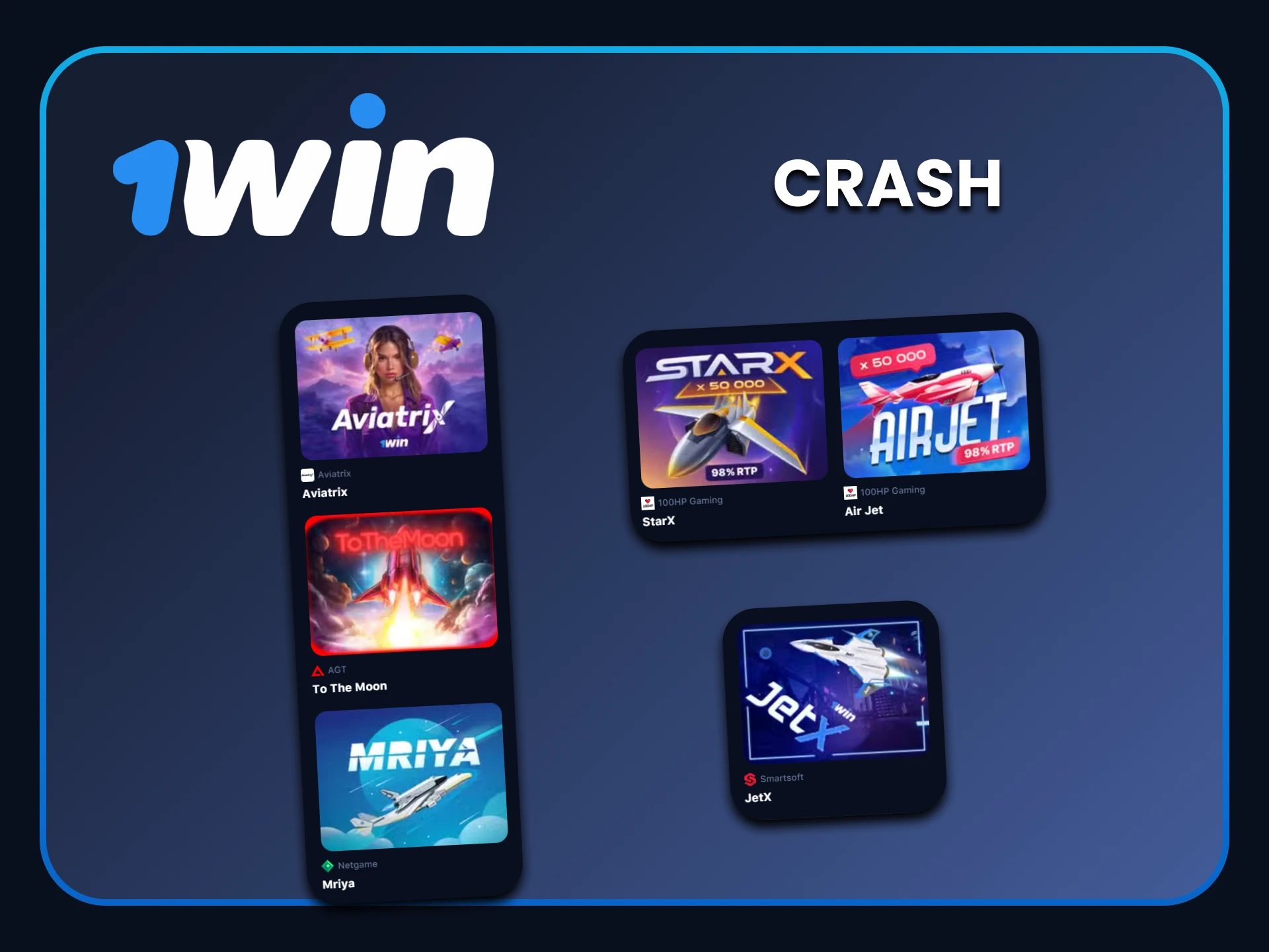 Choose Crash games at 1win.