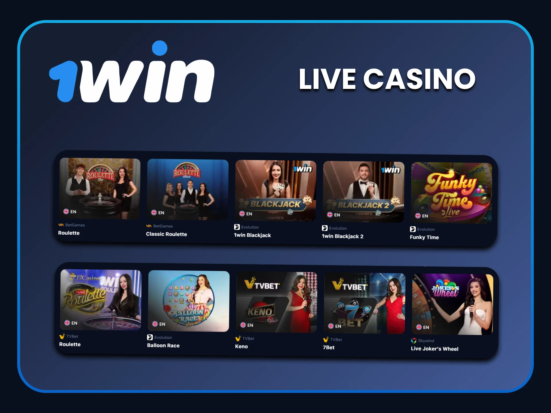 Visit the live casino section at 1win.