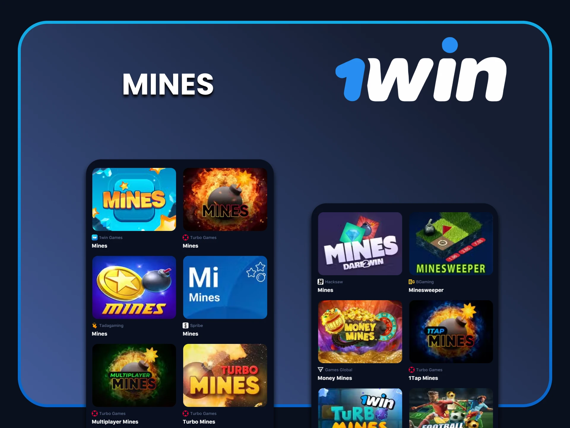 There are many options for playing Mines on 1win.