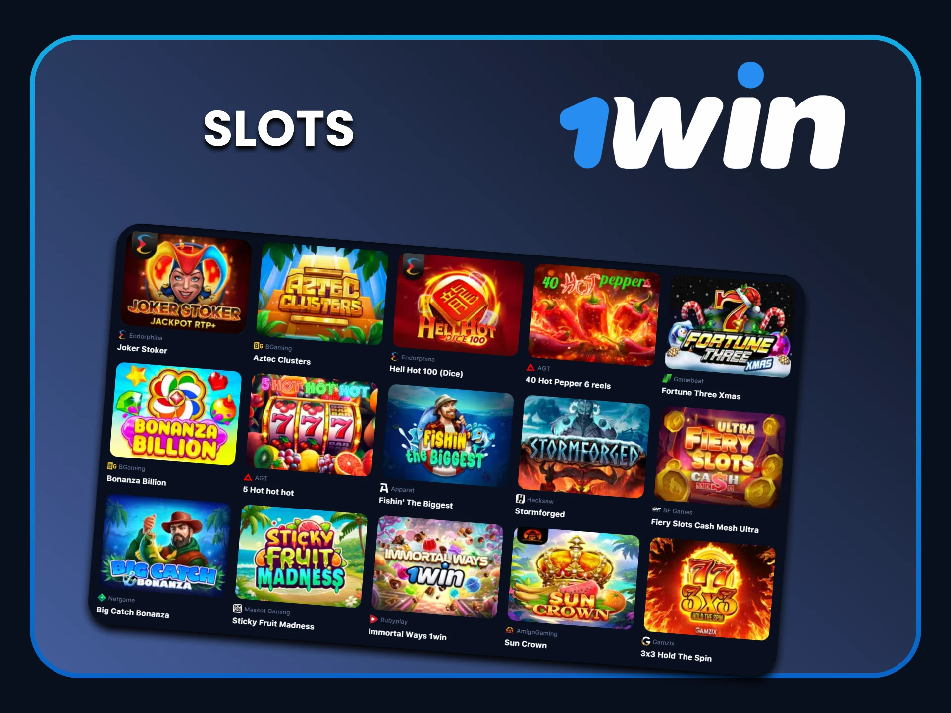 Play slots with 1win.