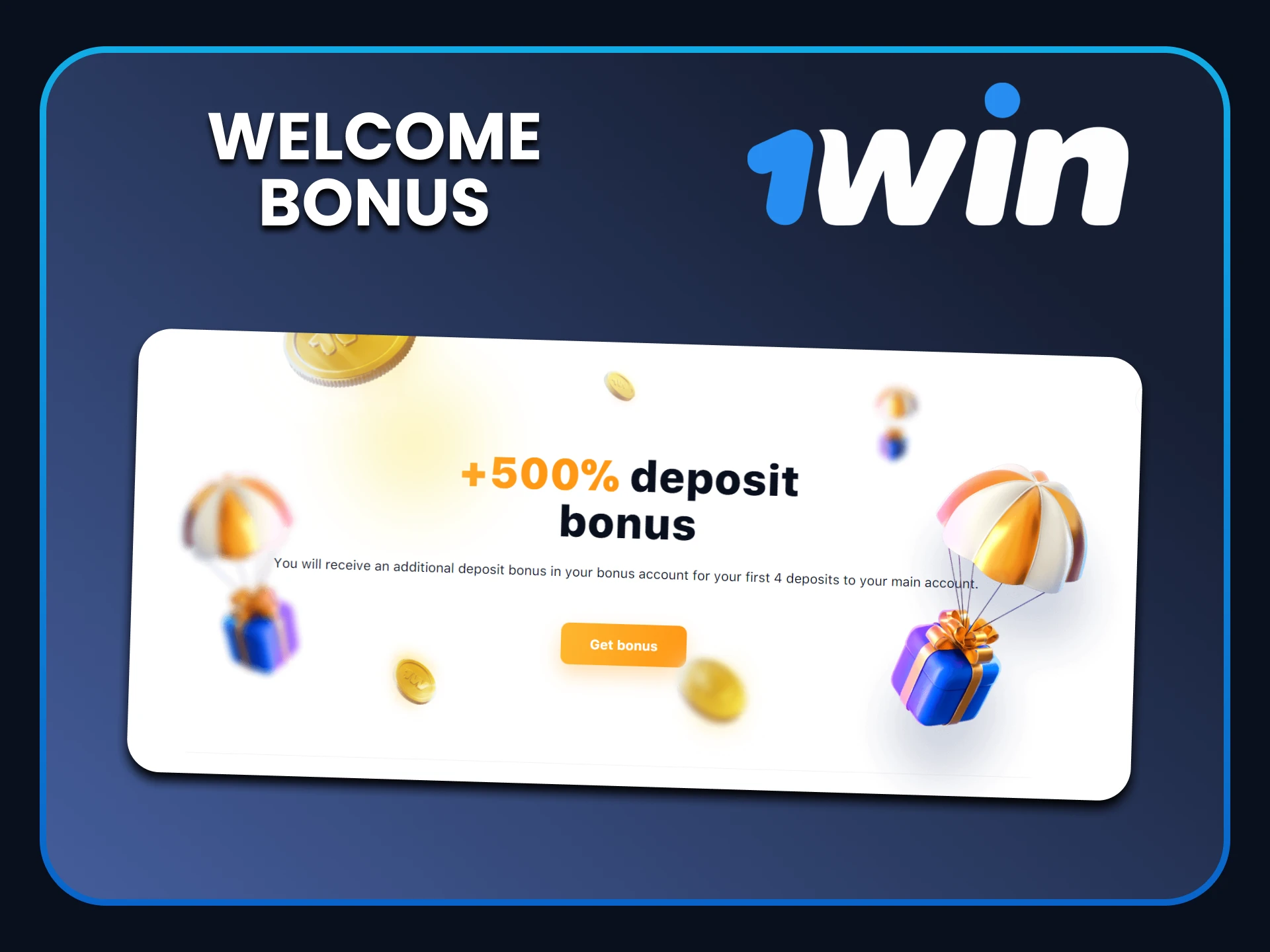 You receive a bonus after registering with 1win.