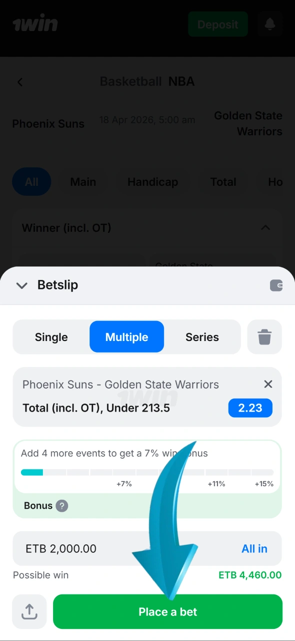 Discover how to enter your stake and confirm basketball bets at 1win.