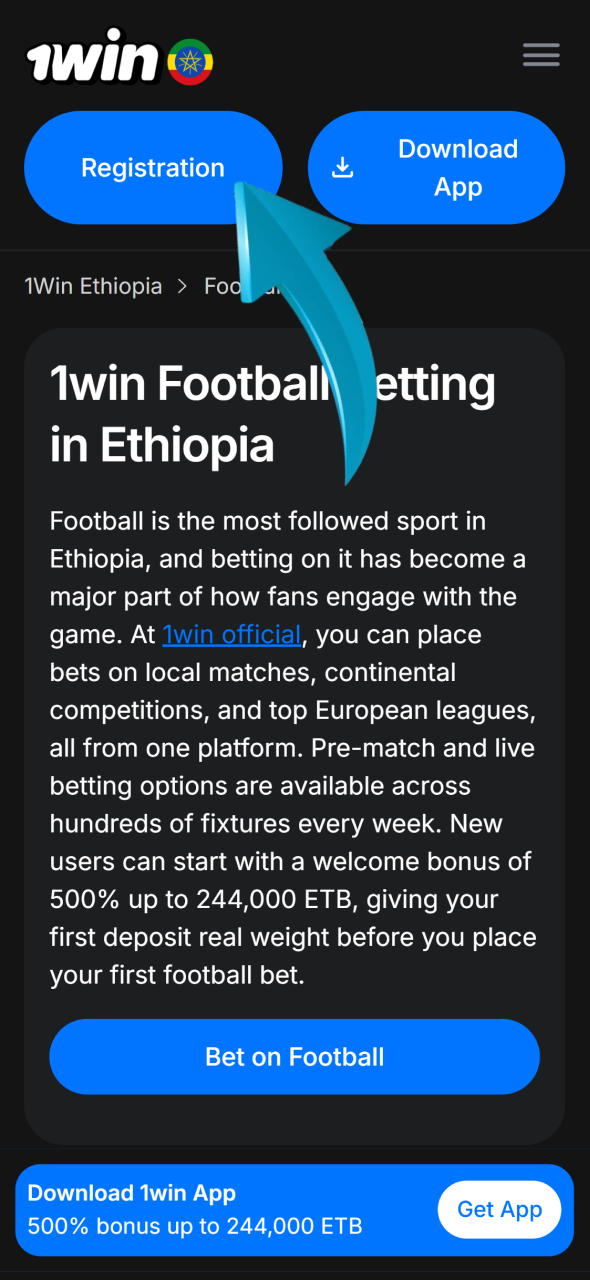 Click on the button to start your 1win betting session.