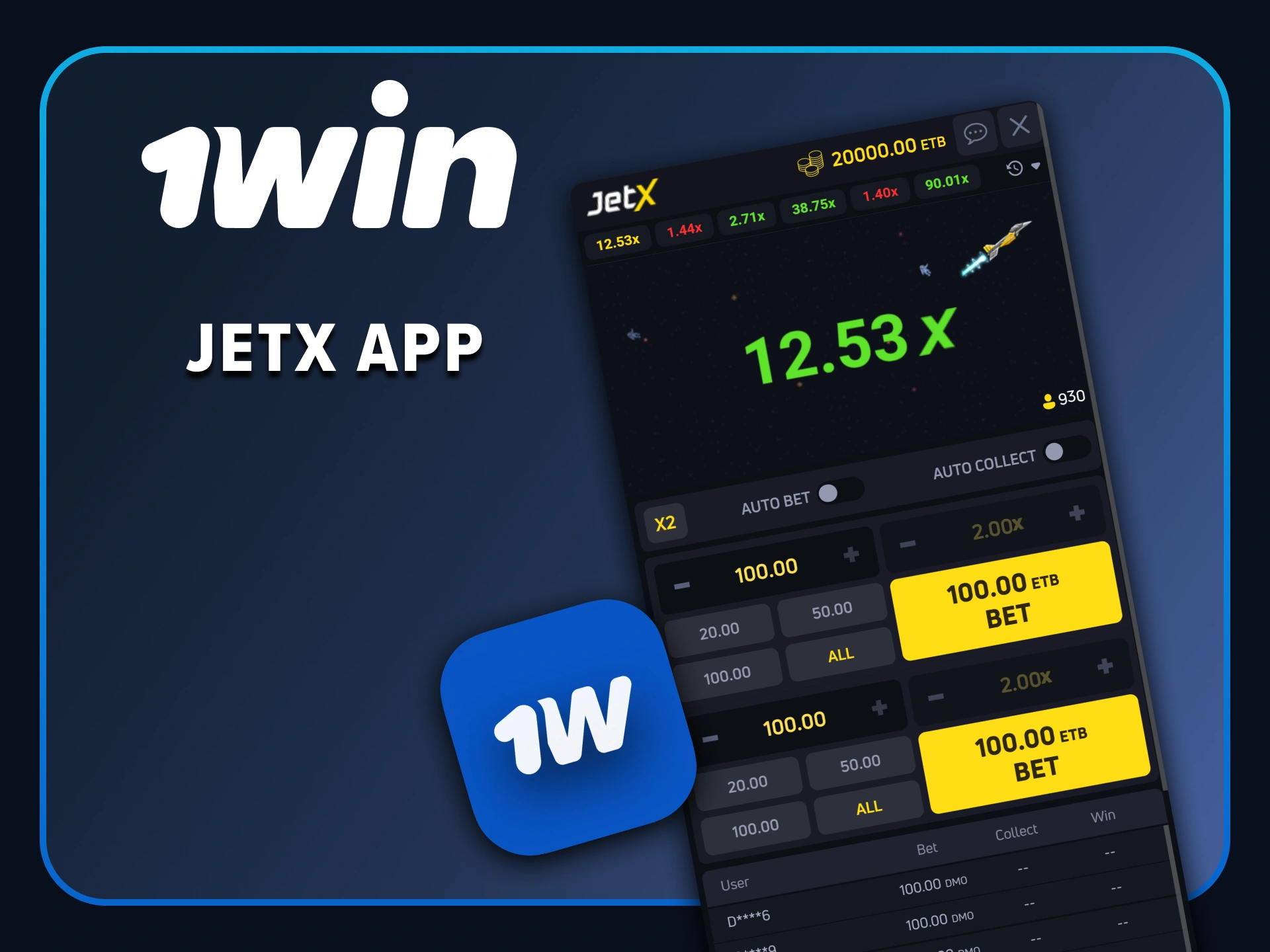 Download the 1win mobile app to play JetX on your smartphone.
