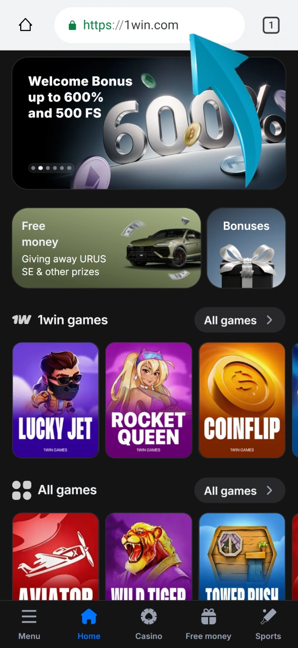 Visit the official 1win website to discover the popular JetX crash game.
