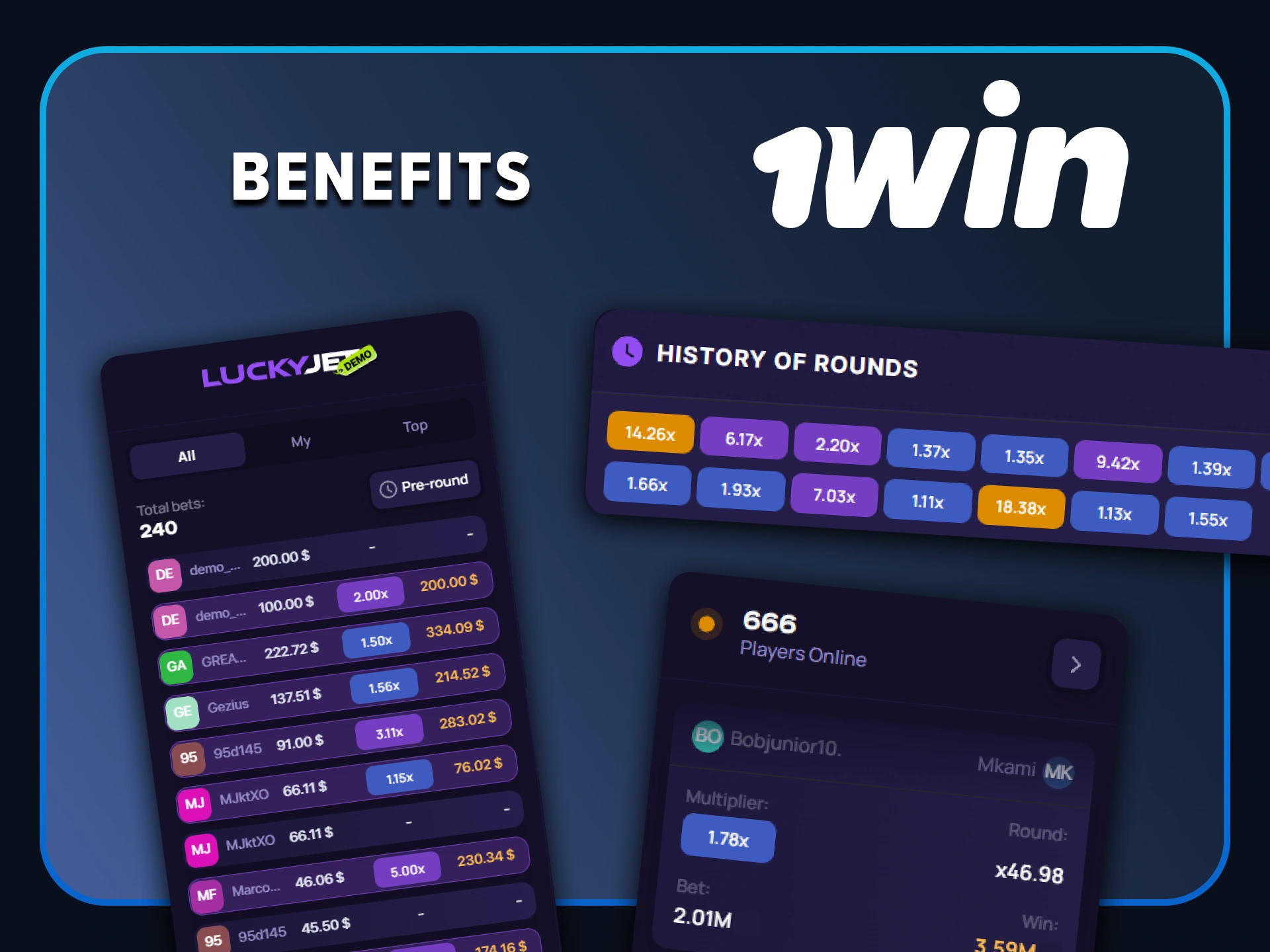 Explore the unique benefits and features of playing Lucky Jet on 1win.