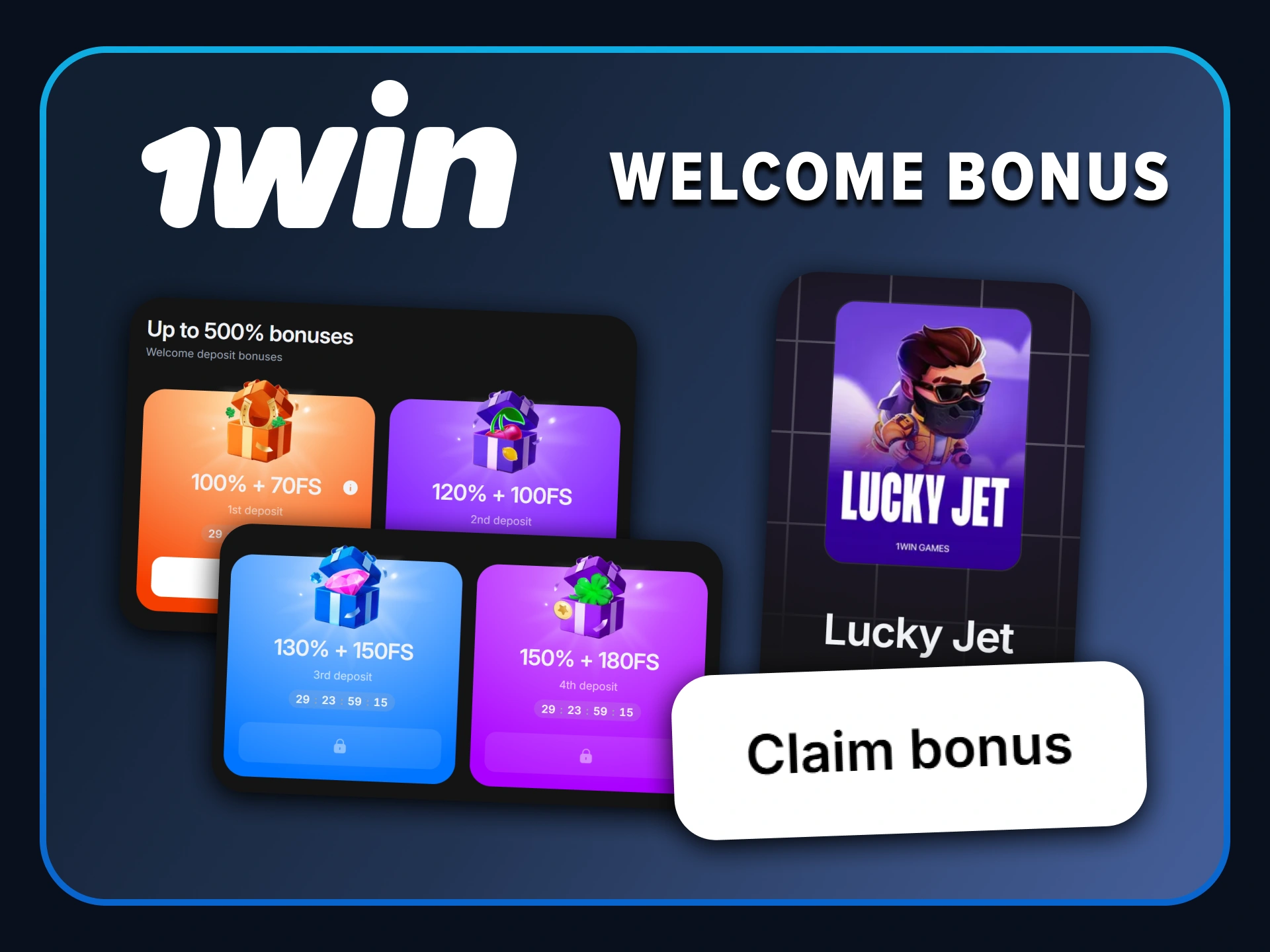 Claim your massive welcome bonus at 1win and boost your Lucky Jet bets.