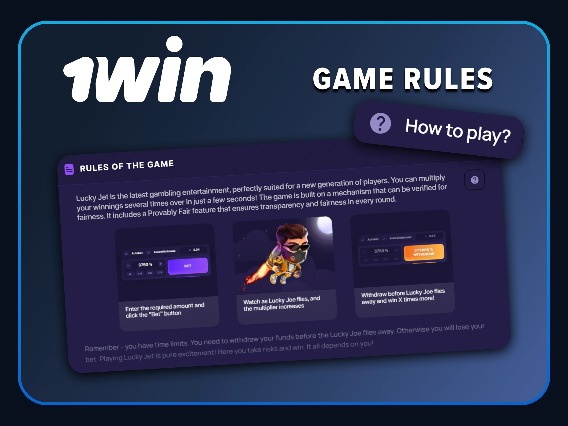 Learn the Lucky Jet game rules at 1win to increase your winning potential.