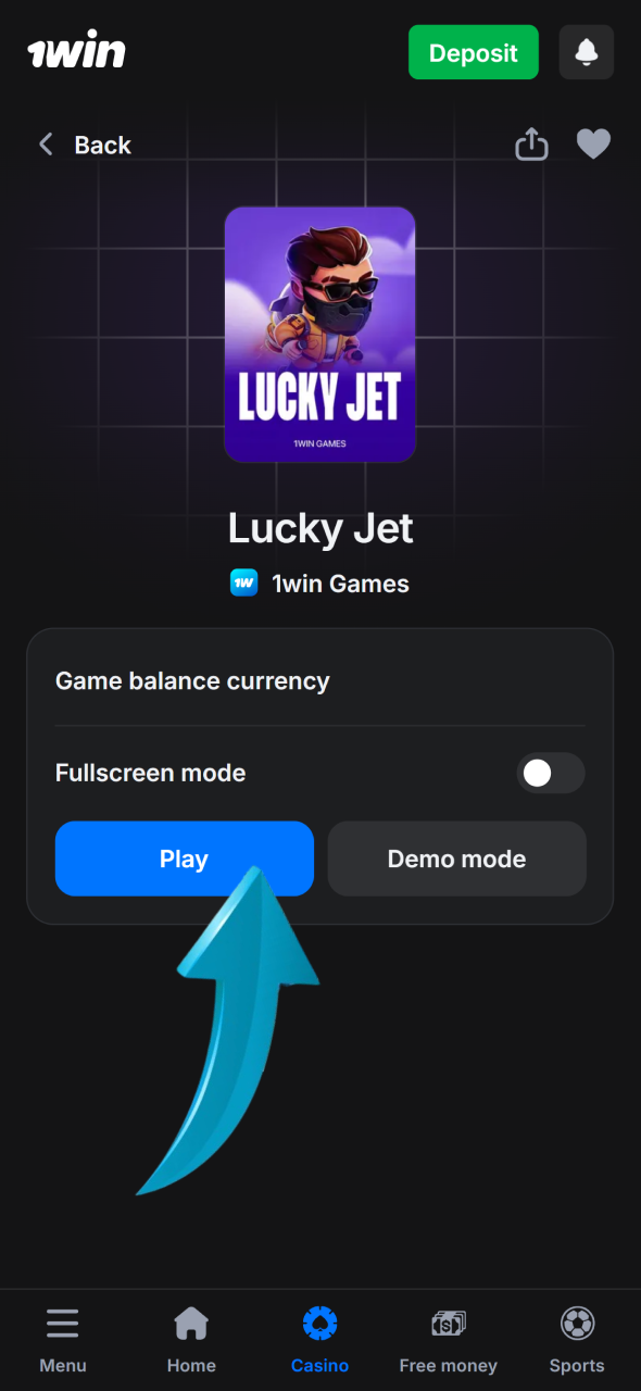 Launch the Lucky Jet game from the 1win lobby and prepare for takeoff.