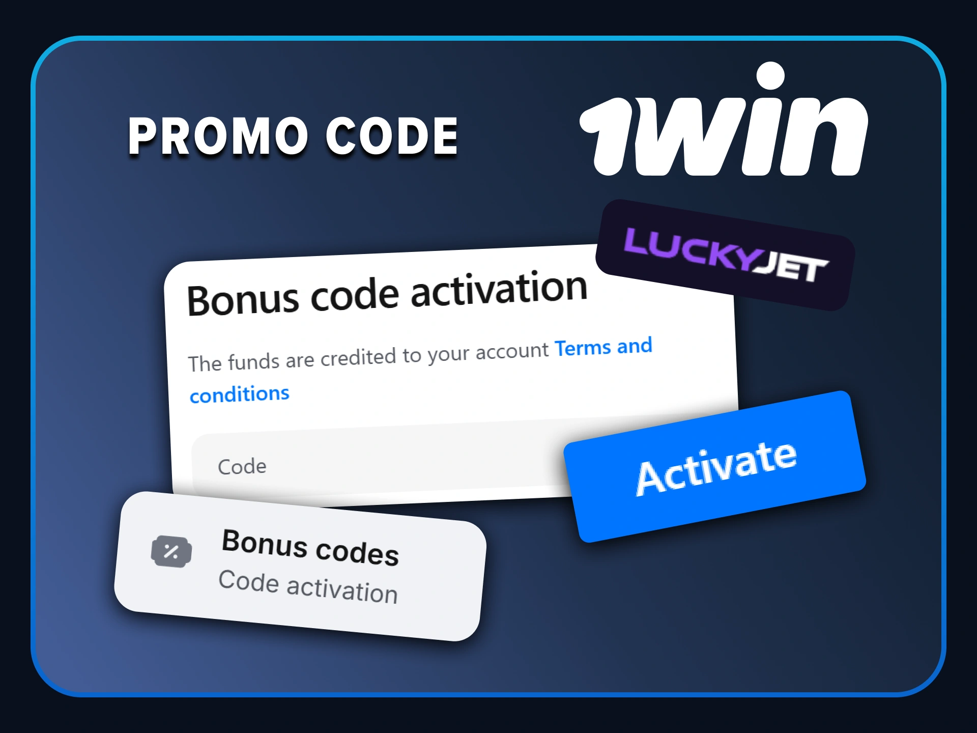 Apply a valid 1win promo code to get extra balance for Lucky Jet.
