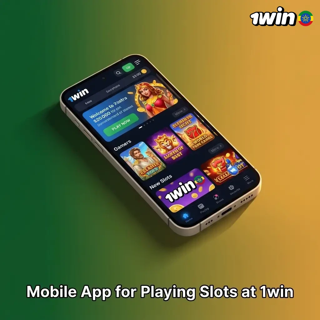 1win mobile app interface showing slot machine gameplay on Android and iOS devices with easy navigation controls
