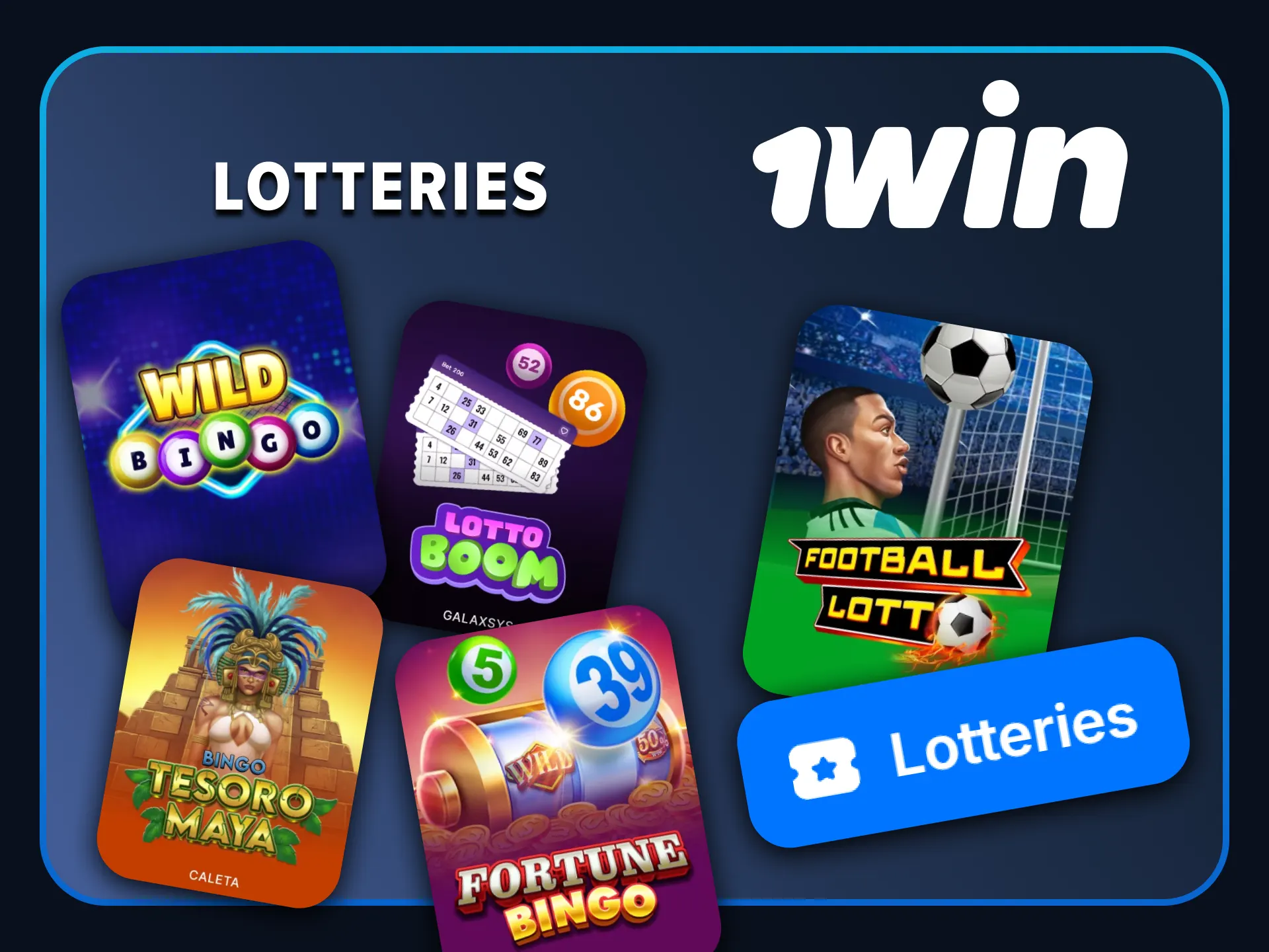 Participate in various lottery draws on the official 1win site.