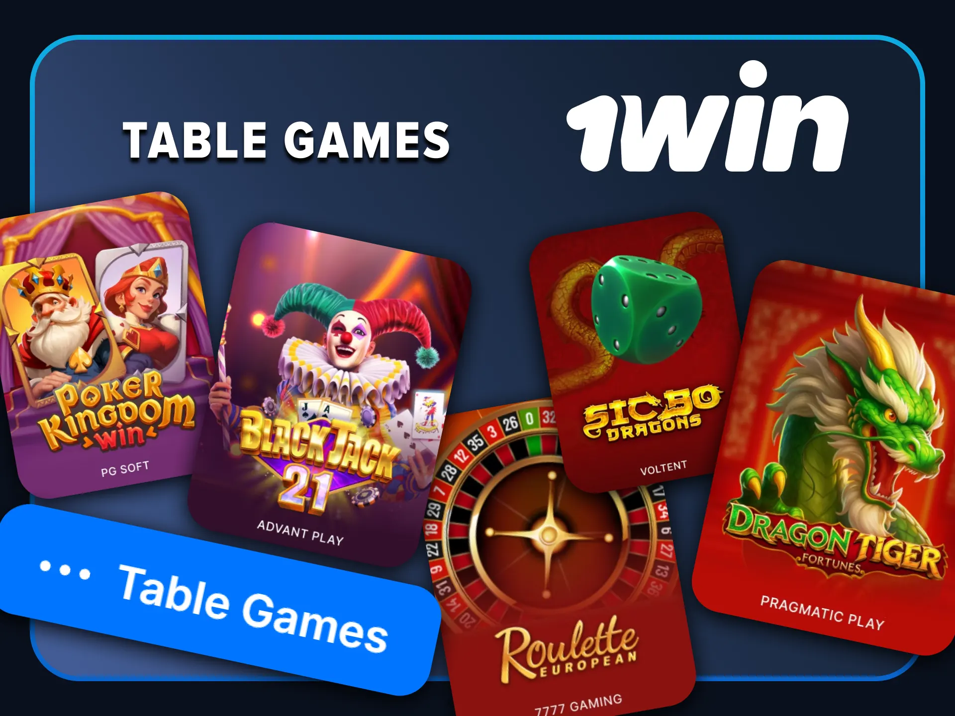 Play classic casino table games on the official 1win portal.