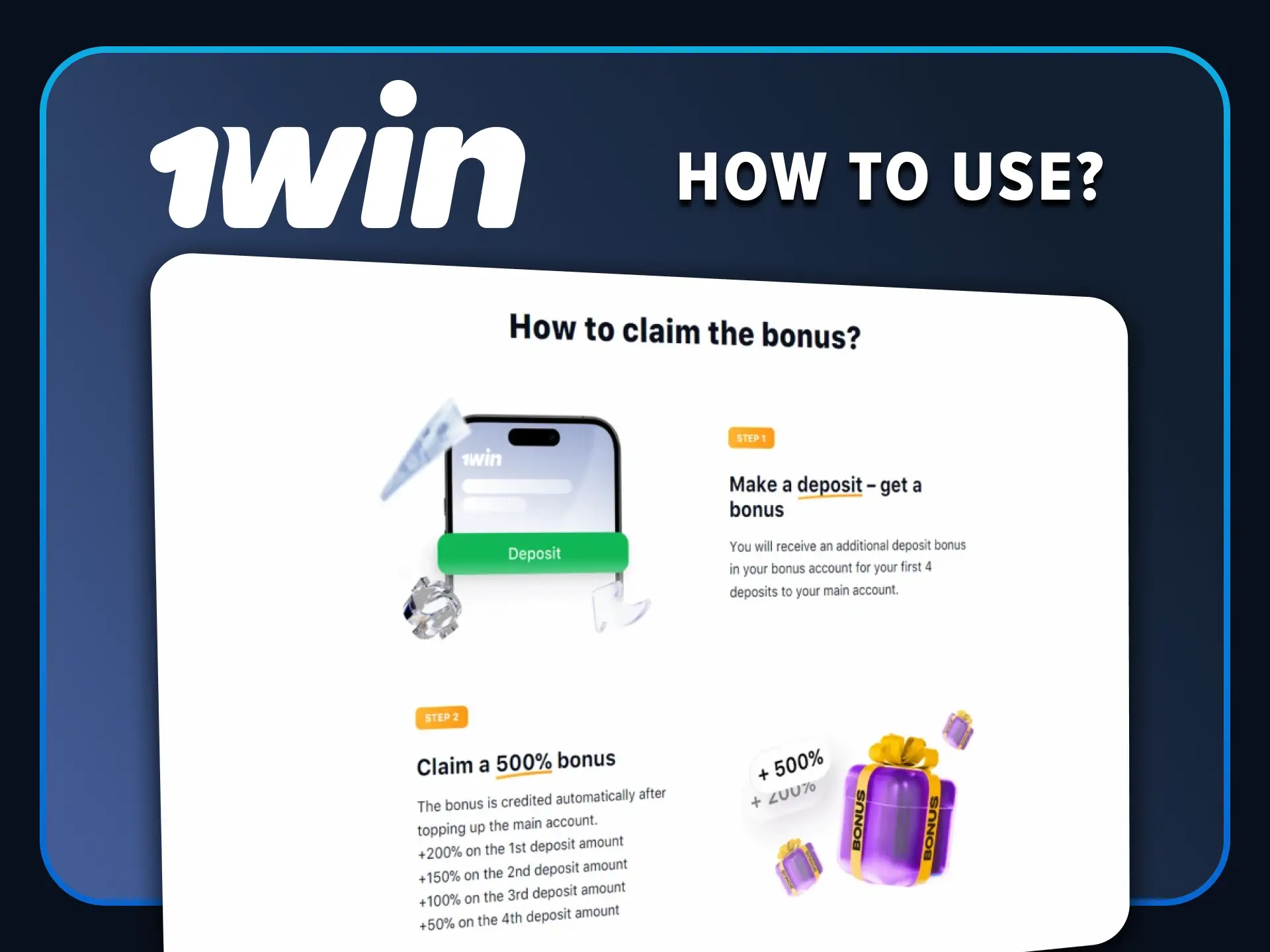 We will show you how to use bonuses from 1win.