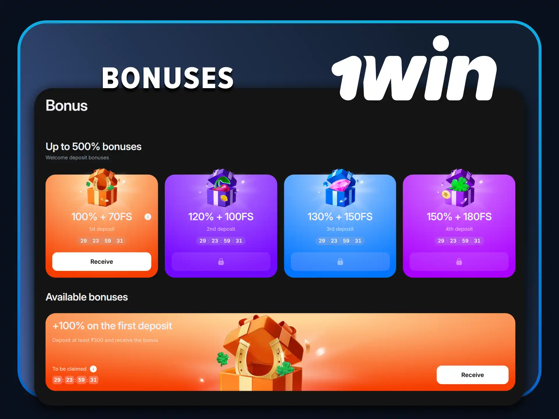 1win gives out a lot of bonuses.