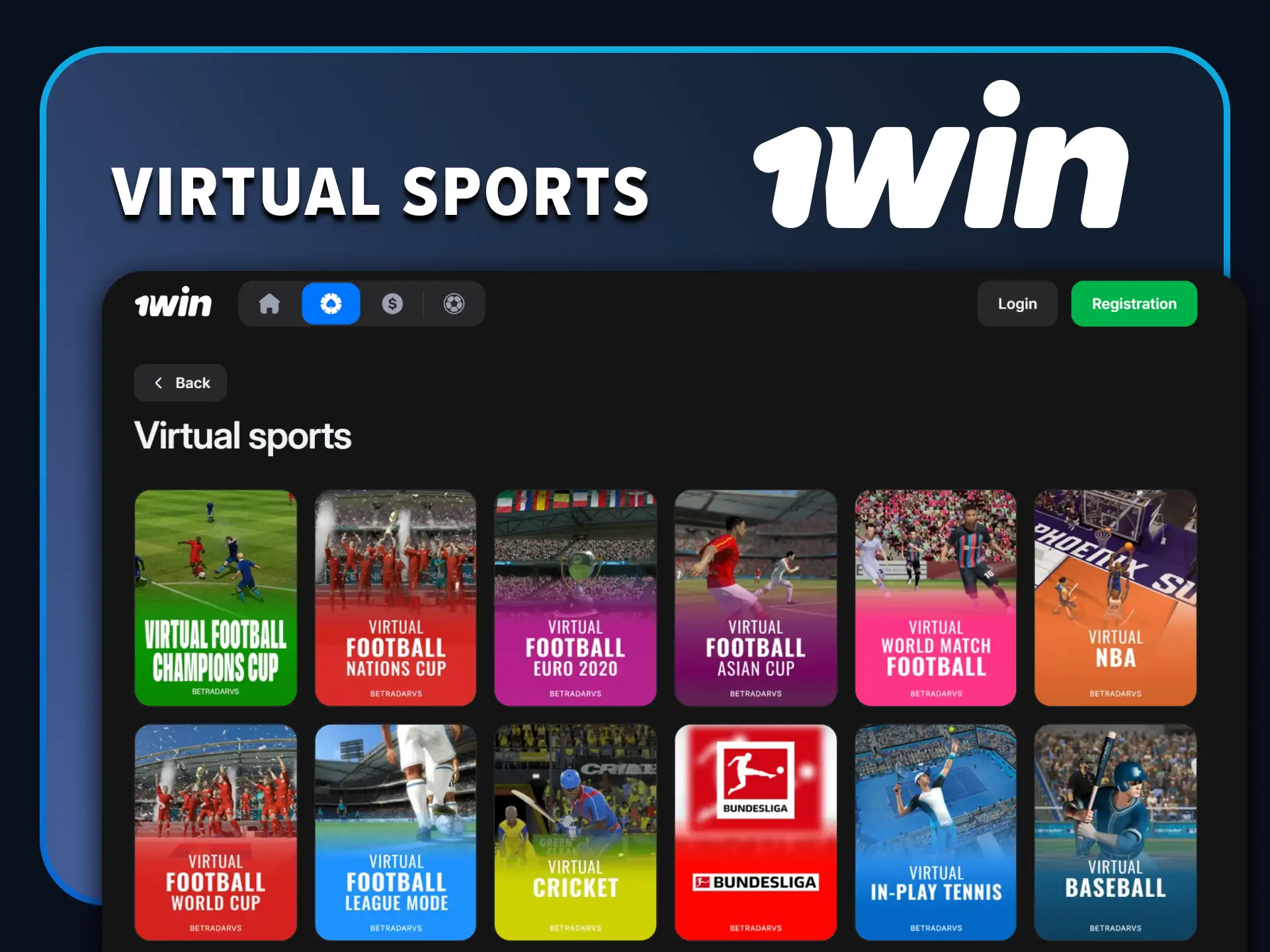 Visit the virtual sports section from 1win.